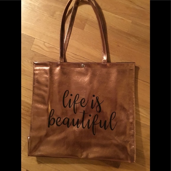 HOLD ROSEgold “ Life is Beautiful”tote bag - Picture 6 of 8